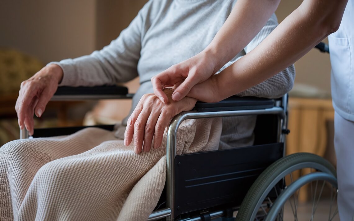 Patient im Rollstuhl